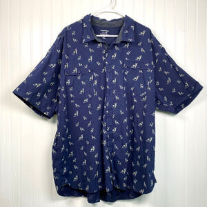 Paper Denim Cloth Mens Novelty Deer Print Button Up Shirt Size 4XL Hunting Camo